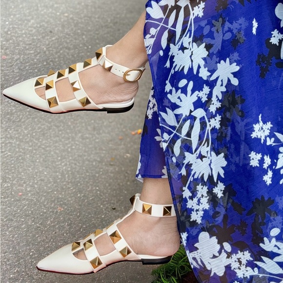 BEAUTIFUL VALENTINO GARAVANI ROMAN STUD BALLERINA SANDALS NEW/UNUSED‼️ - Picture 11 of 12